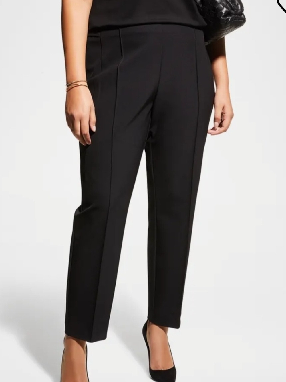 Tailored Black Ponte Trousers for Women
